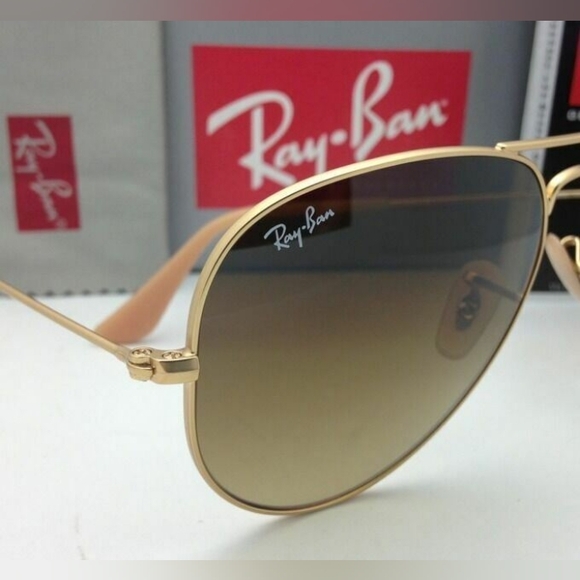 LIKE NEW Ray-Ban Aviator RB3025 Gradient Brown Sunglasses for Men and Women - Picture 7 of 16